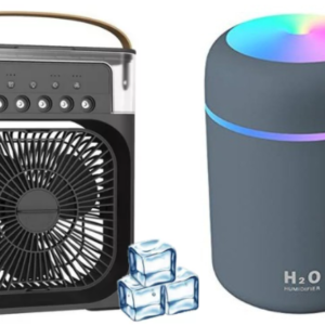 Pack Humidificador de Aire Mini USB + Ventilador de Aire Acondicionado Portátil